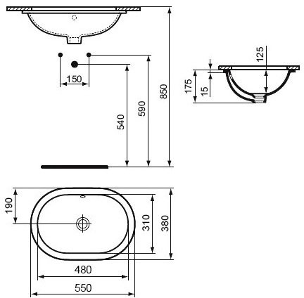 Раковина Ideal Standard Connect 55см E504801