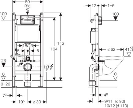 Инсталляция для унитаза Geberit Duofix UP100